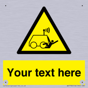 Custom warning run over by operator controlled machine